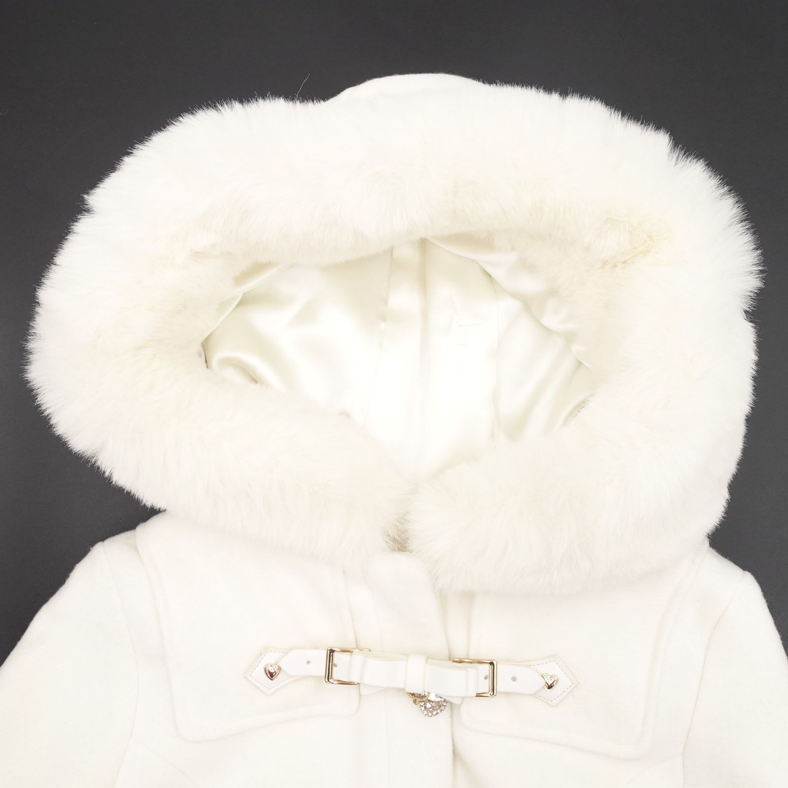 LIZ LISA リボンベルトフードコート Fサイズ ホワイト 白 ハート