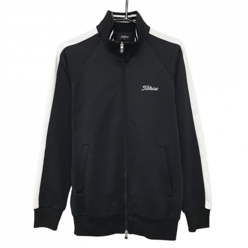タイトリスト ジャケットブルゾン 黒×白 肩・袖ライン ロゴ刺しゅう