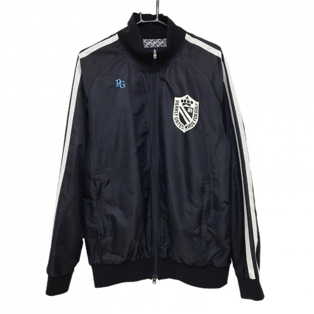 美品】パーリーゲイツ ジャケットブルゾン ダークネイビー 総柄地模様