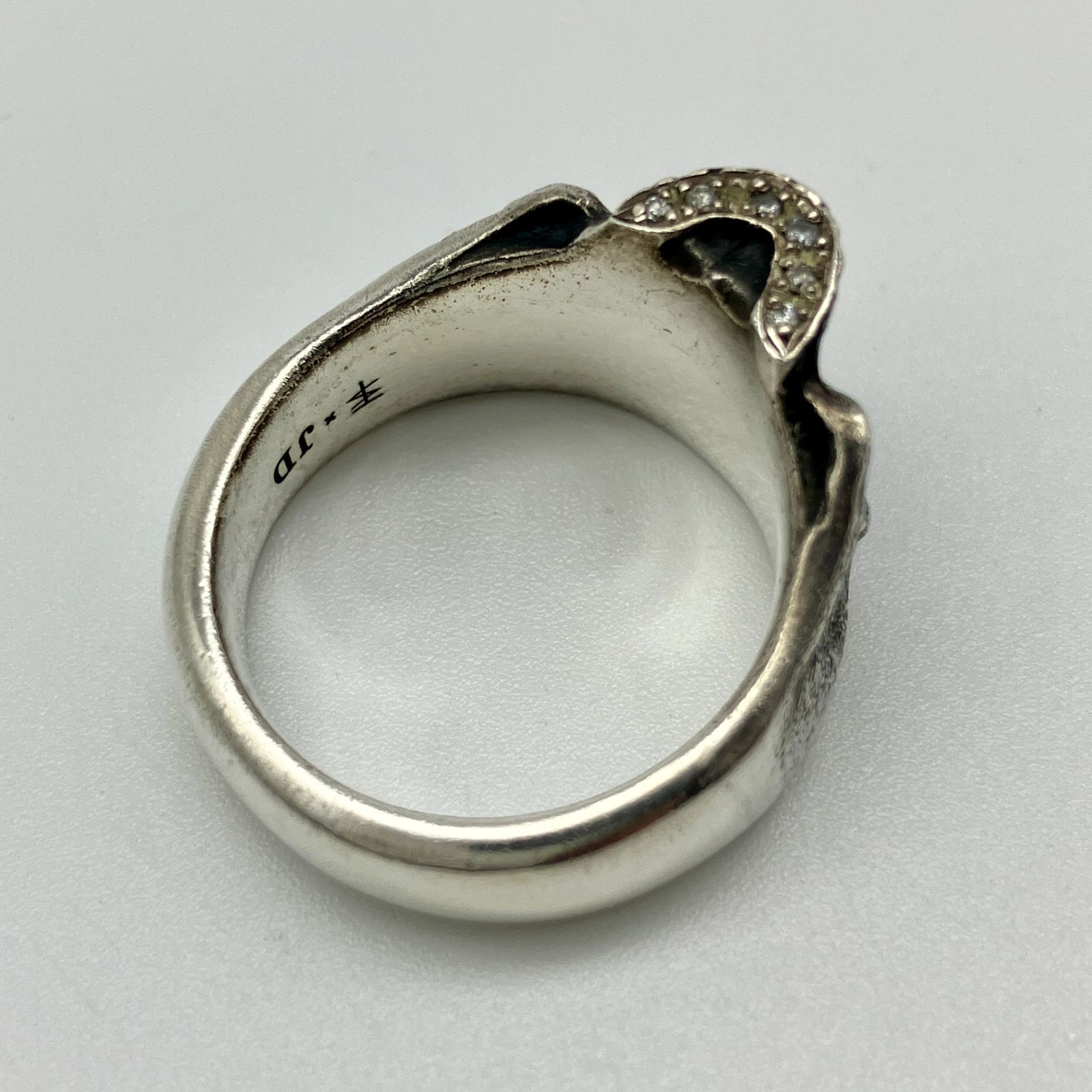 現行】ジャスティンデイビス スカルリング ダイヤ0.03ct 約13号 SV925