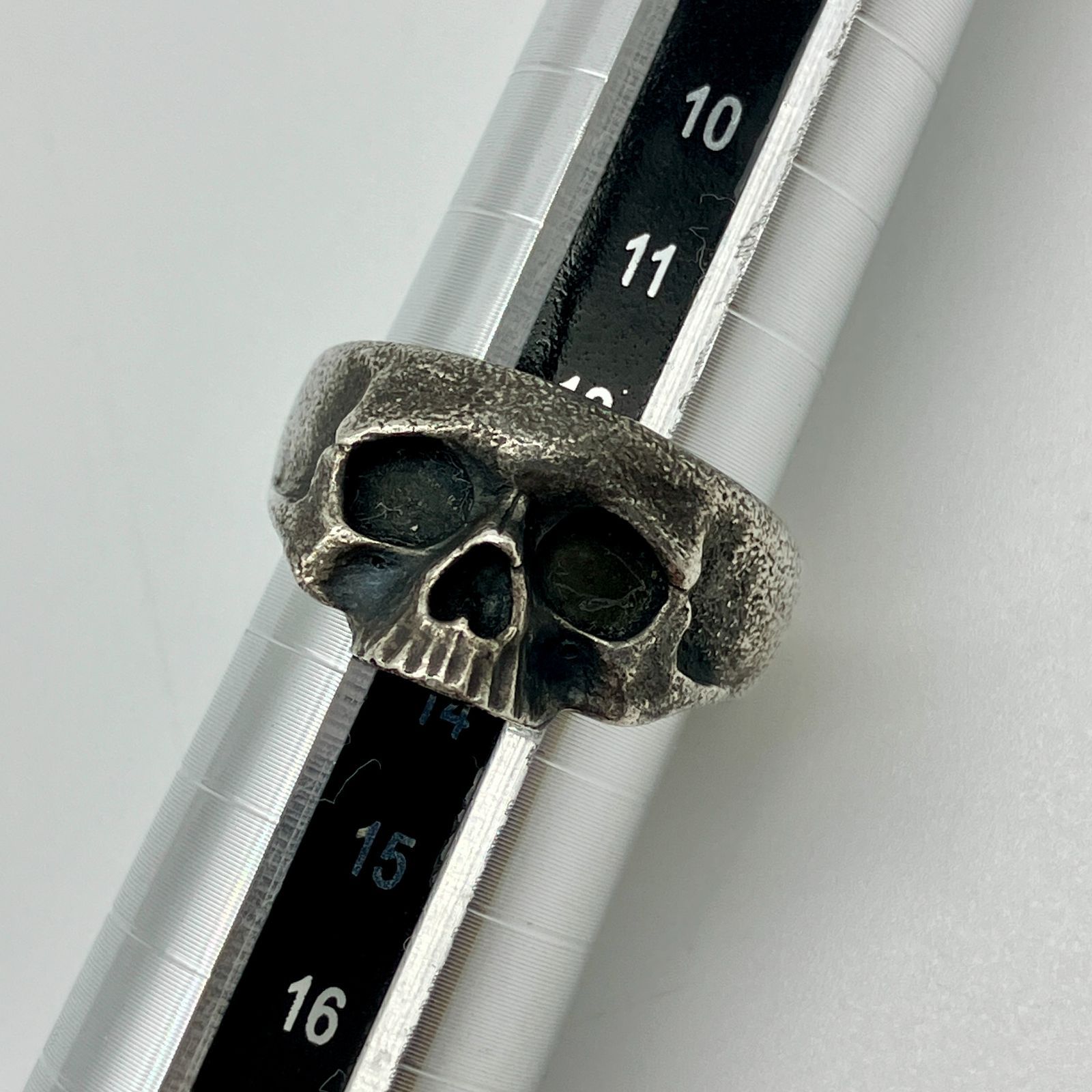 現行】ジャスティンデイビス スカルリング ダイヤ0.03ct 約13号 SV925