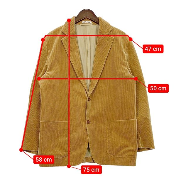 AURALEE オーラリー コーデュロイ テーラード ジャケット A7AJ01FN