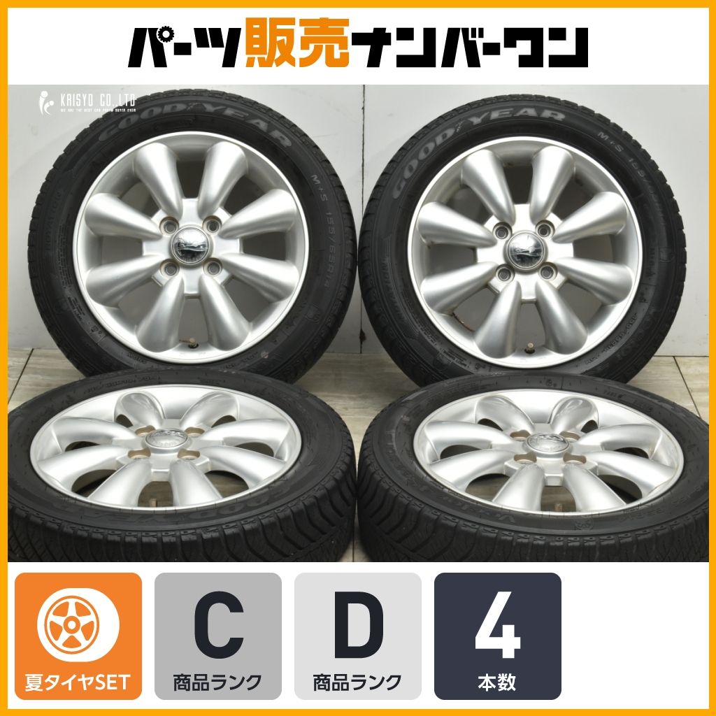 程度良好】ララパーム 14in 4.5J +43 PCD100 ベクター4シーズン 155 