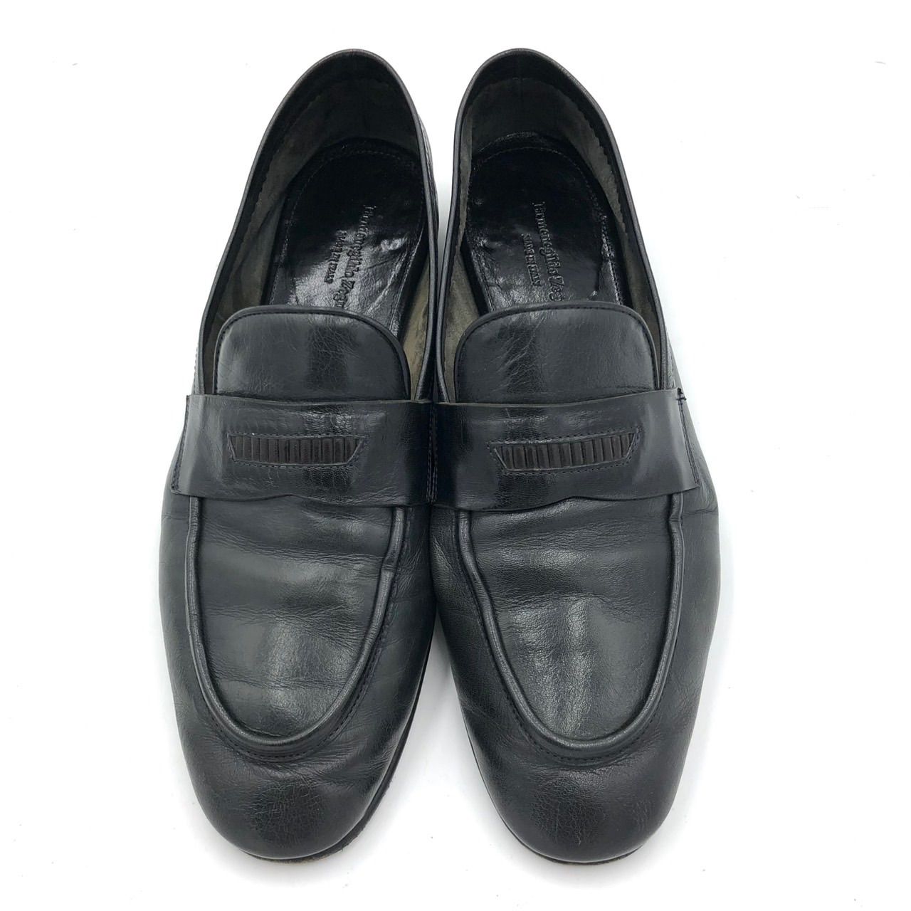 エルメネジルドゼニア レザー コインローファー 黒 8EEE 26cm ビジネス