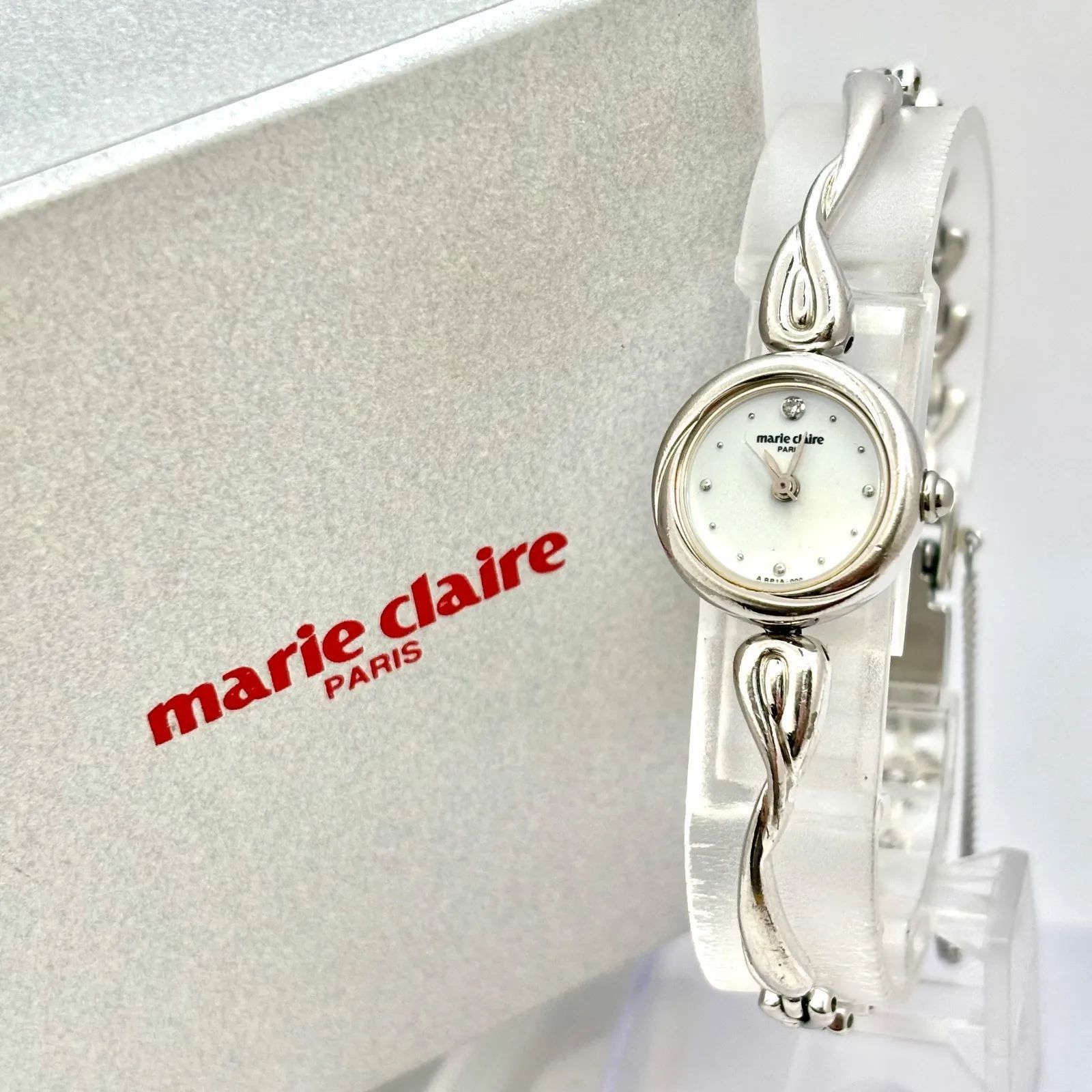 箱付/美品/新品電池】marie claire マリクレール レディース 腕時計 1P