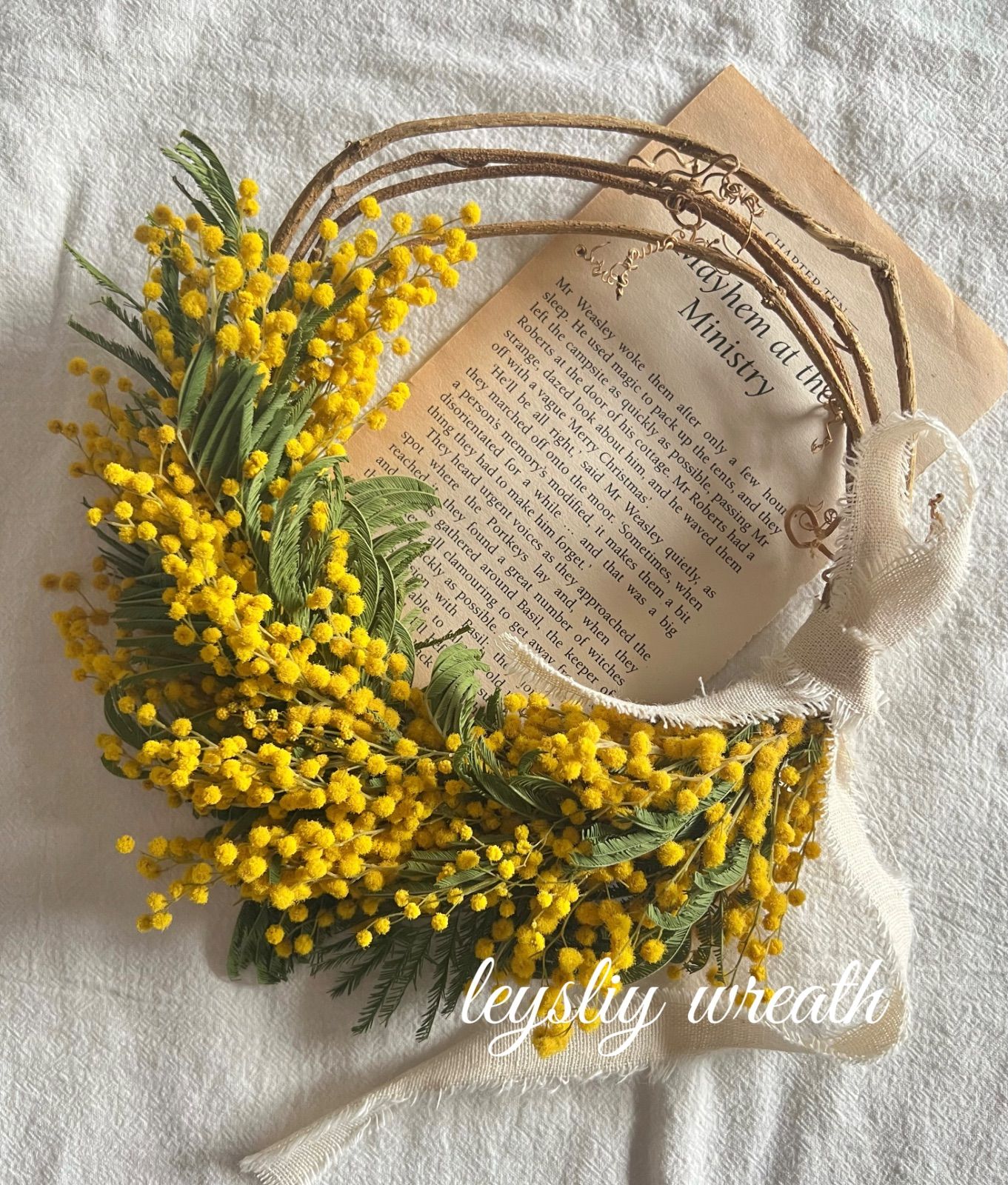 3.ハーフリース ドライフラワーハーフリースDried Flowers Half Wreath