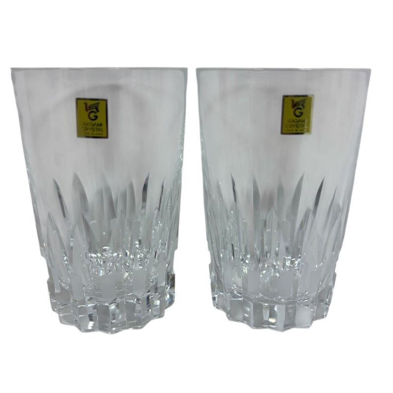 ♥ カガミクリスタル 校倉 タンブラー ペアセット クリスタルガラス 切子グラス 木 き 日本製 グラス