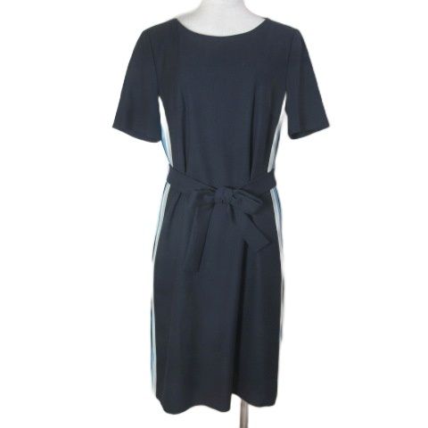 ヒューゴボス HUGO BOSS ワンピース サイドライン ひざ丈 半袖