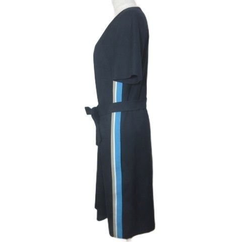 ヒューゴボス HUGO BOSS ワンピース サイドライン ひざ丈 半袖