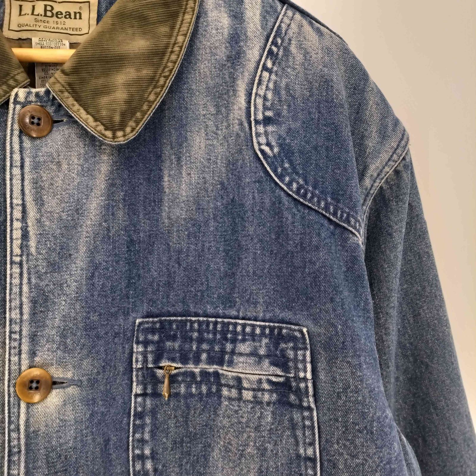 エルエルビーン L.L.Bean 00s チェック PRIMALOFT 中綿ライナー付き 襟