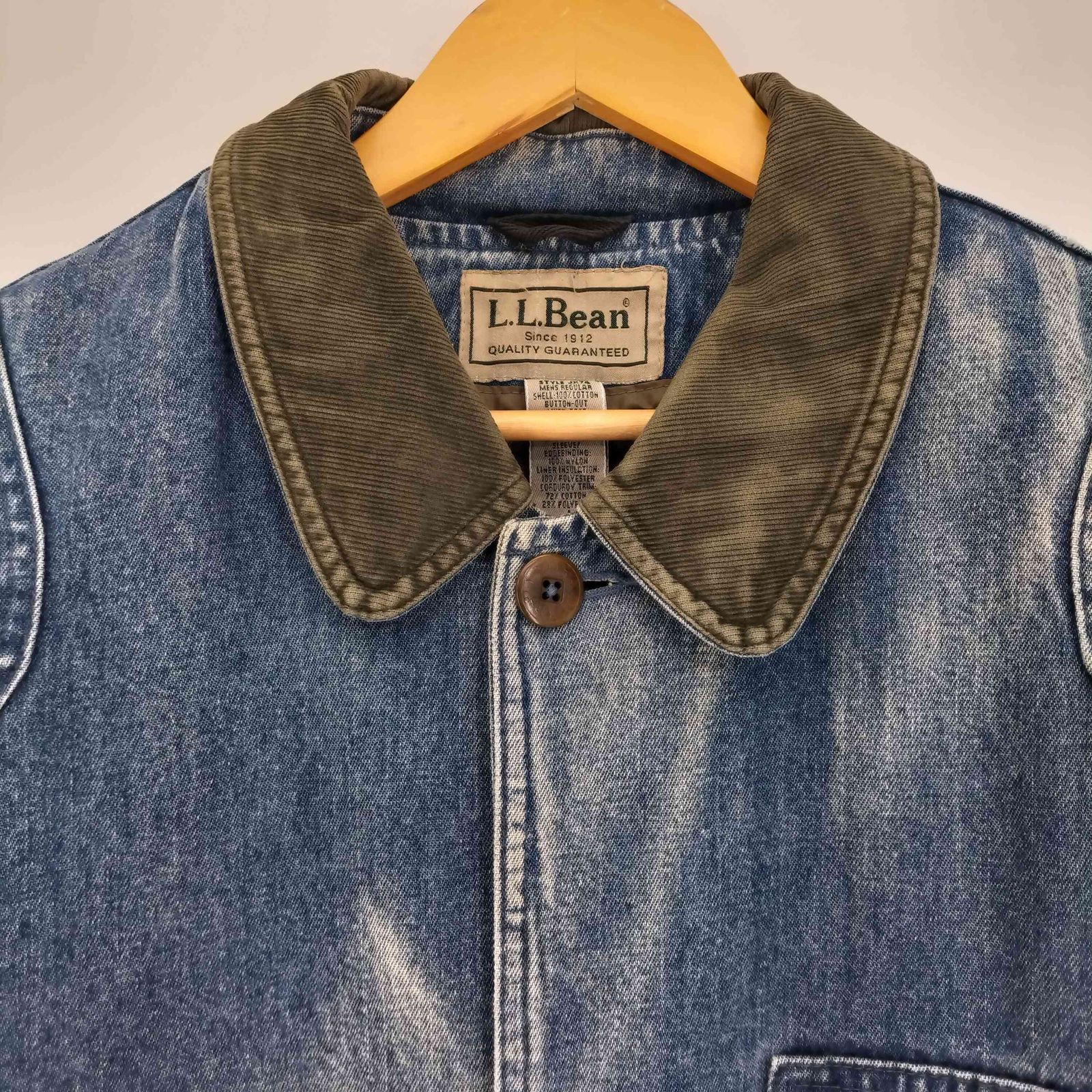 エルエルビーン L.L.Bean 00s チェック PRIMALOFT 中綿ライナー付き 襟