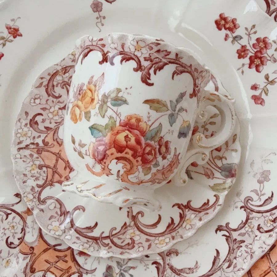 フランスアンティーク　サルグミンヌ　FLEURY フランスアンティーク サルグミンヌ FLEURY Sarreguemines fleury