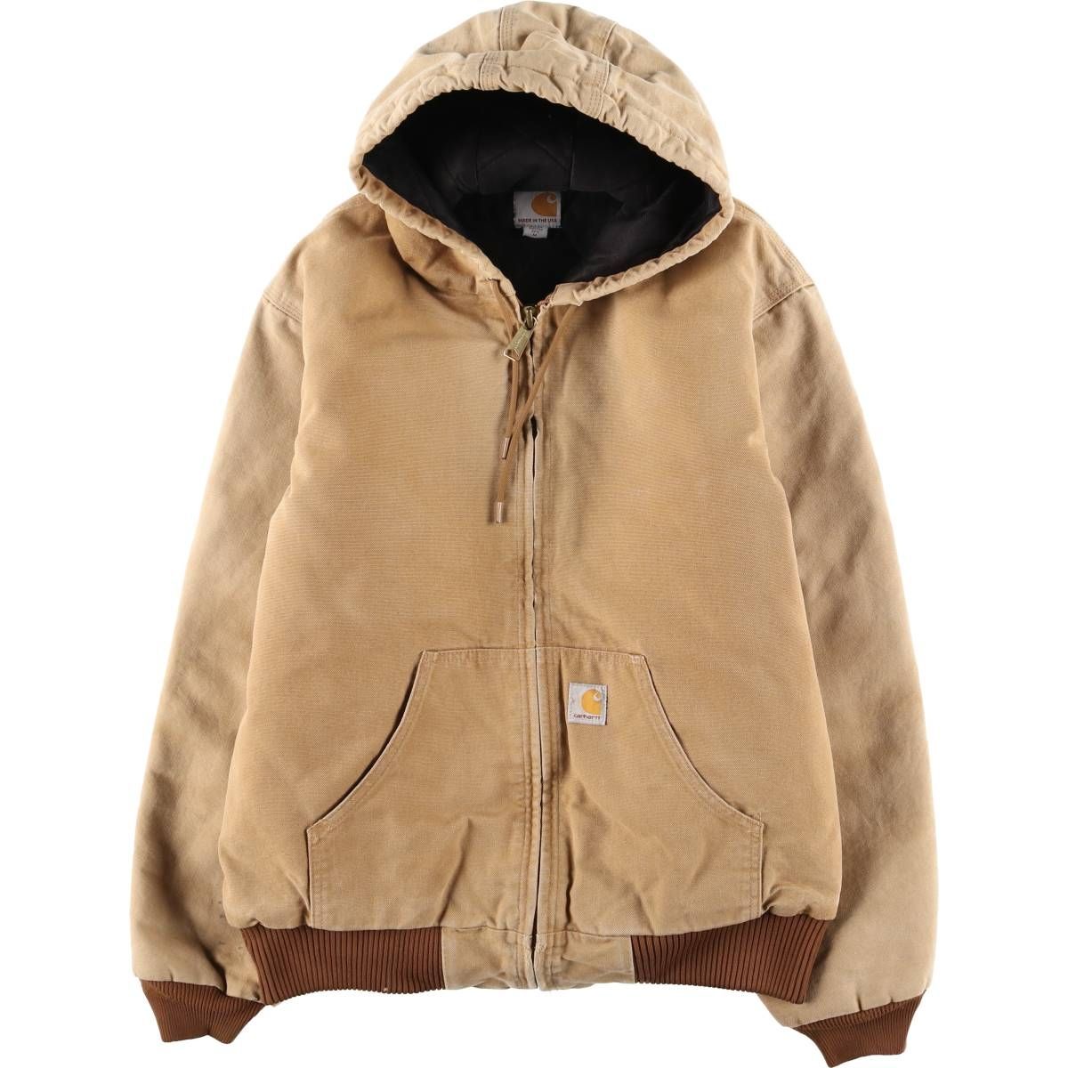 古着 カーハート Carhartt アクティブジャケット 中綿入り ダックフルジップパーカー USA製 メンズM相当/eaa606896
