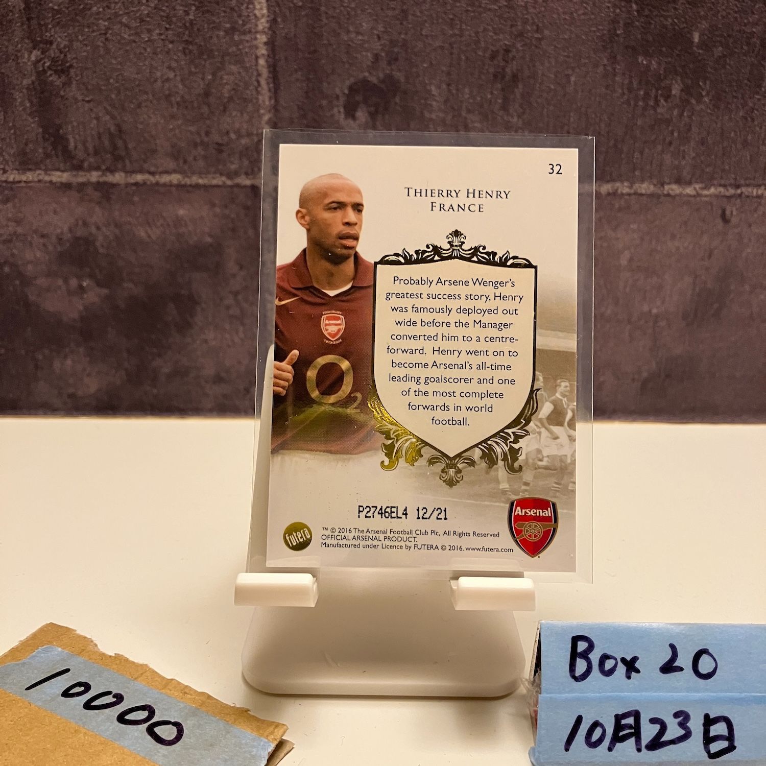 2016 Futera Thierry Henry 12 21 Arsenal FC The Greats カード