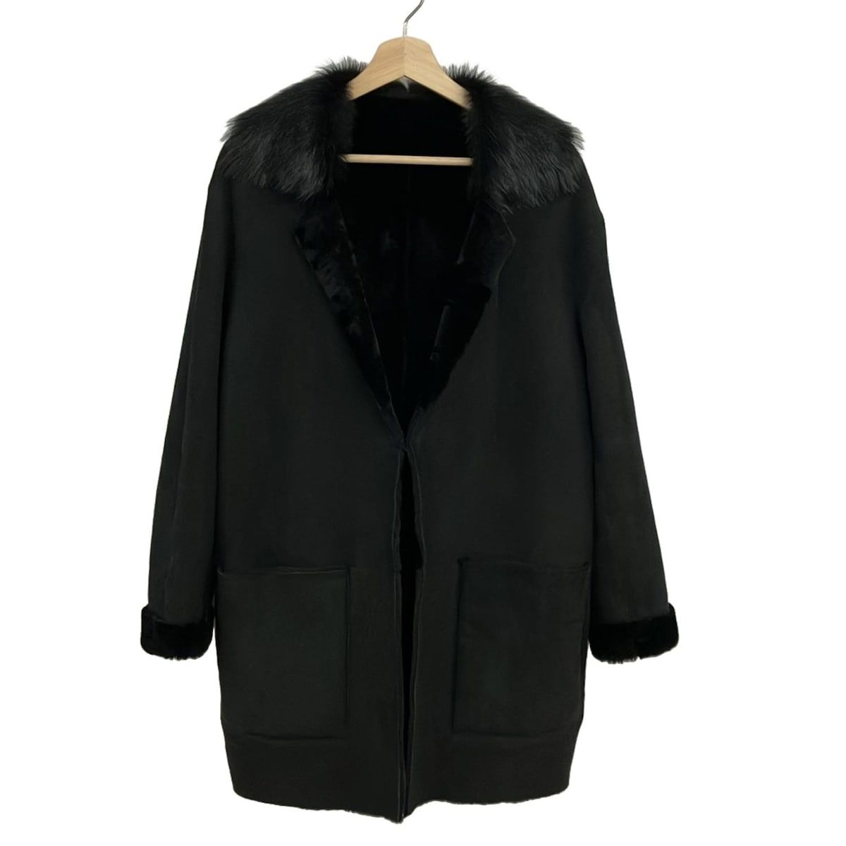 HYALINES(ハイアリン) コート サイズ38 M レディース美品 - 黒 毛皮  