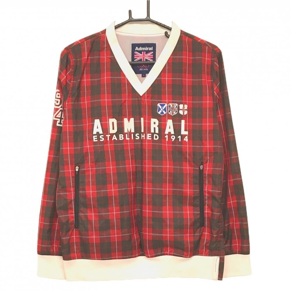 アドミラル スニード レッド×グレー チェック フロントロゴ 裏地