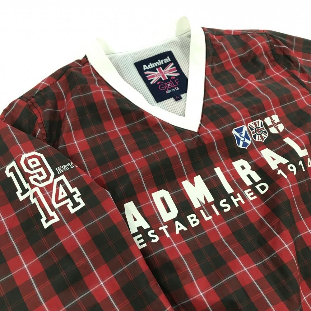 アドミラル スニード レッド×グレー チェック フロントロゴ 裏地