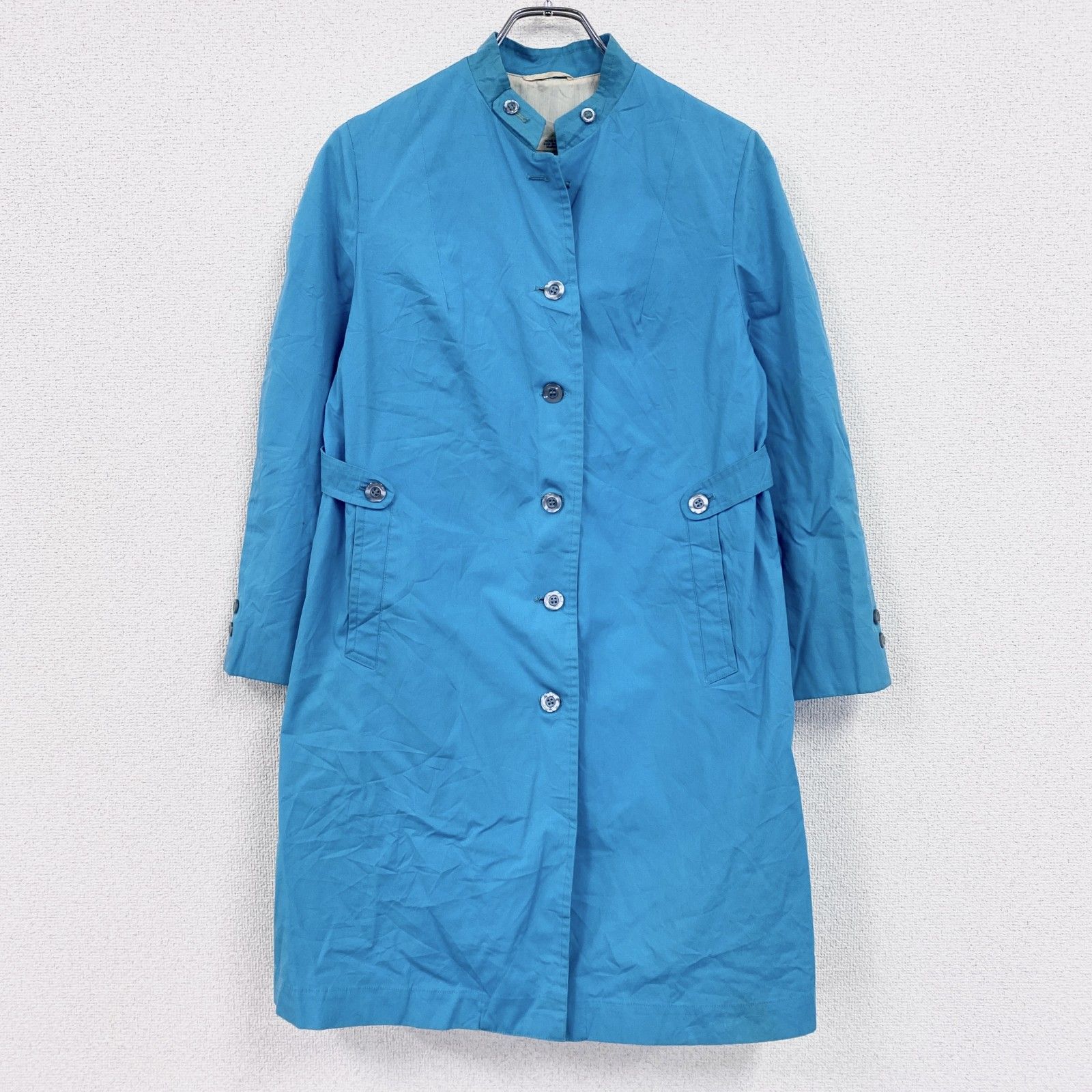 古着 used　LONDON FOG　ロンドンフォグ　ステンカラーコート　バルマカーンコート　水色　ライトブルー　10サイズ