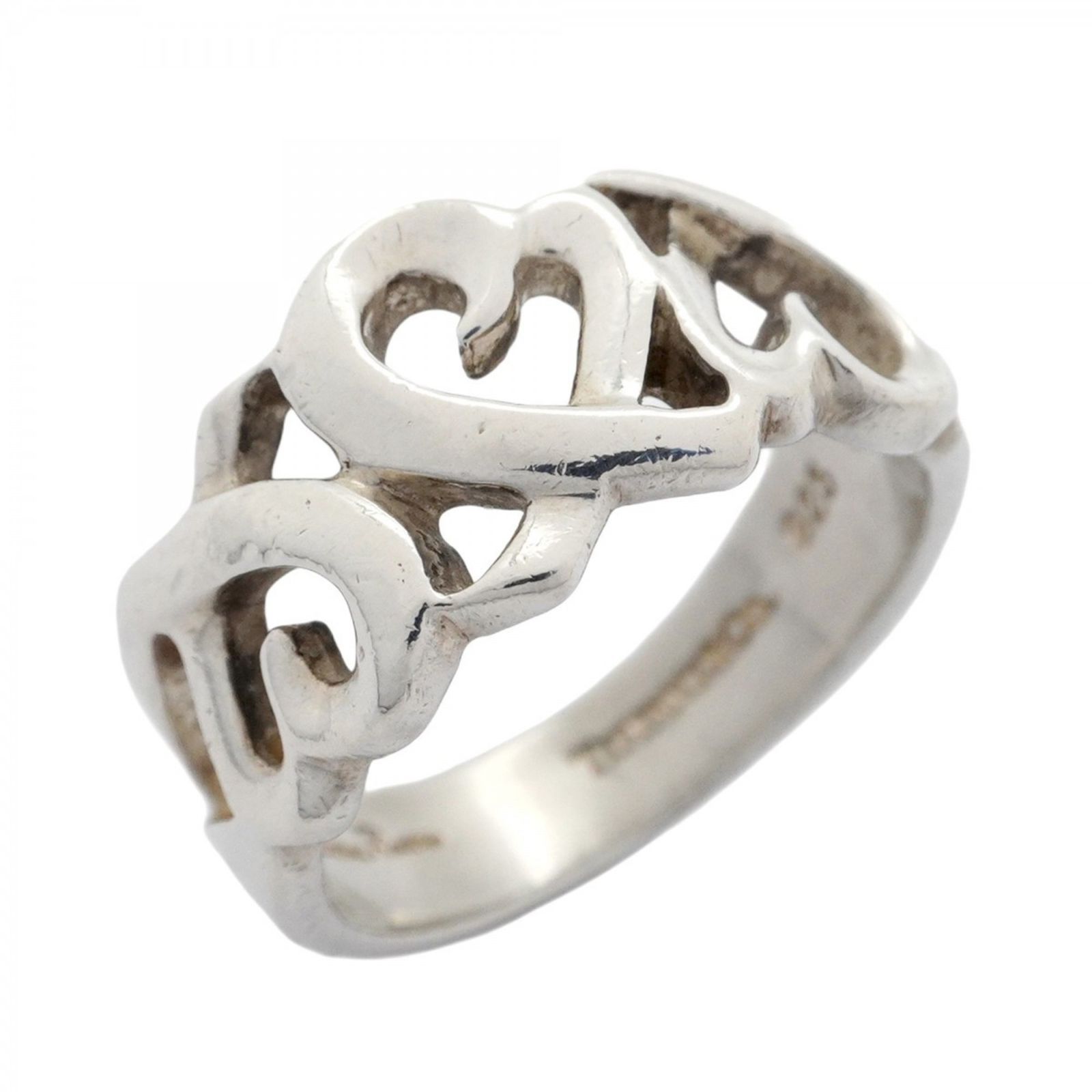 【美品☆高級】ティファニー トリプルラビングハート シルバー925 リング 7号 ティファニー(Tiffany) ティファニー リング トリプルラビングハート