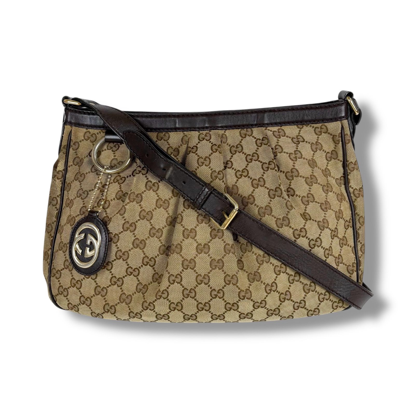 GUCCI グッチ スーキーライン ショルダーバッグ GGキャンバス ブラウン