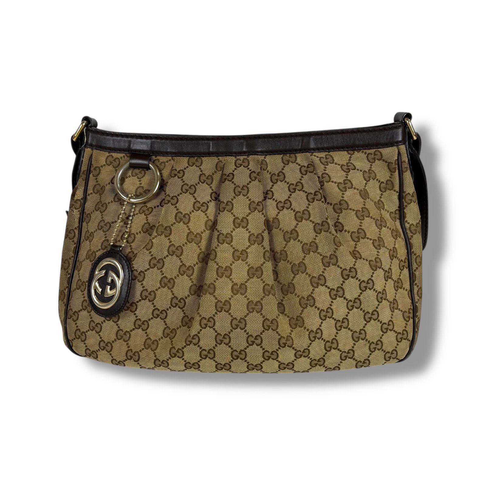 GUCCI グッチ スーキーライン ショルダーバッグ GGキャンバス ブラウン