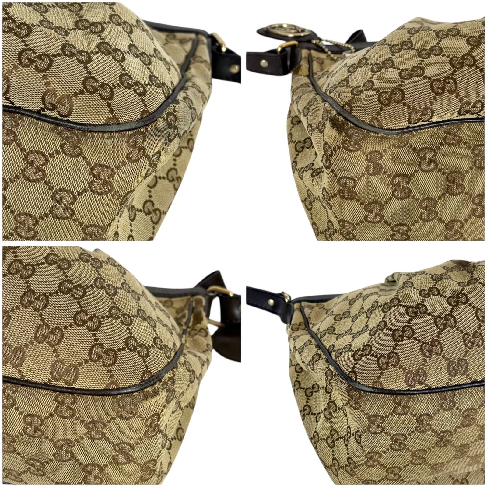 GUCCI グッチ スーキーライン ショルダーバッグ GGキャンバス ブラウン