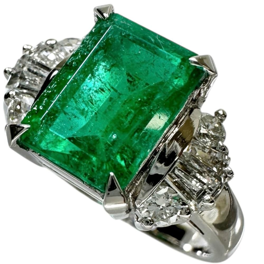 12.5号 エメラルド 2.07ct ダイヤモンド 0.53ct リング・指輪 K18WG