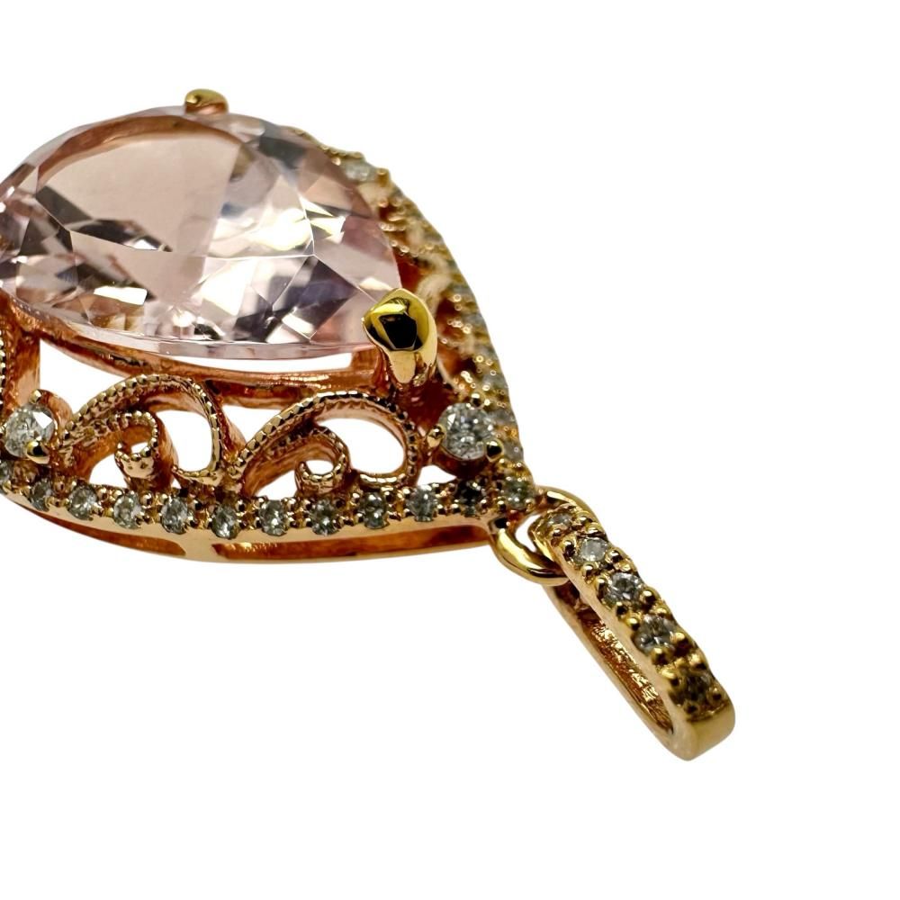 モルガナイト 4.63ct ダイヤモンド 計0.26ct ペンダントトップ K18