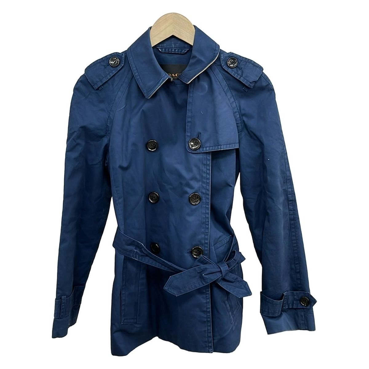 COACH ネイビー トレンチコート　サイズS COACH(コーチ) トレンチコート サイズS レディース - ネイビー - メルカリ