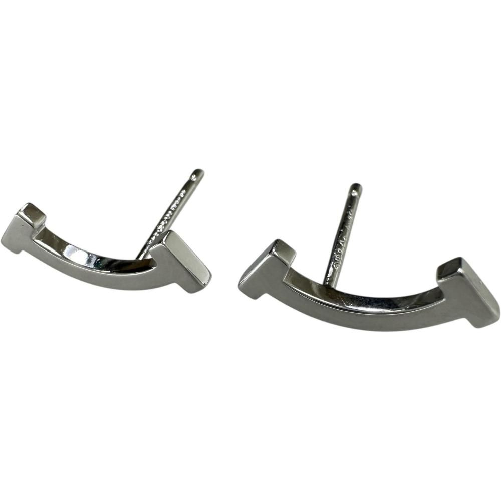 TIFFANY&Co./ティファニー】ピアス Tスマイル ミニ K18WGホワイト