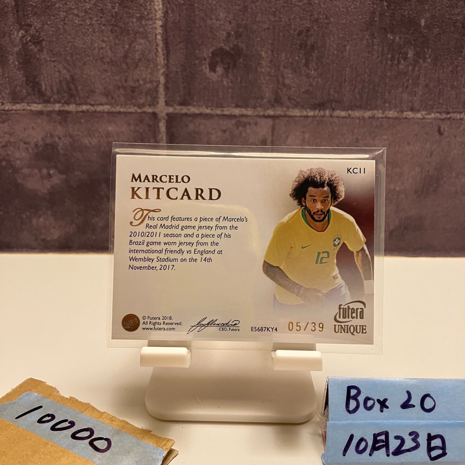 2018 Futera Unique Marcelo 05 39 Real Madrid Kitcard Game Memorabilia Dual ジャージ カード