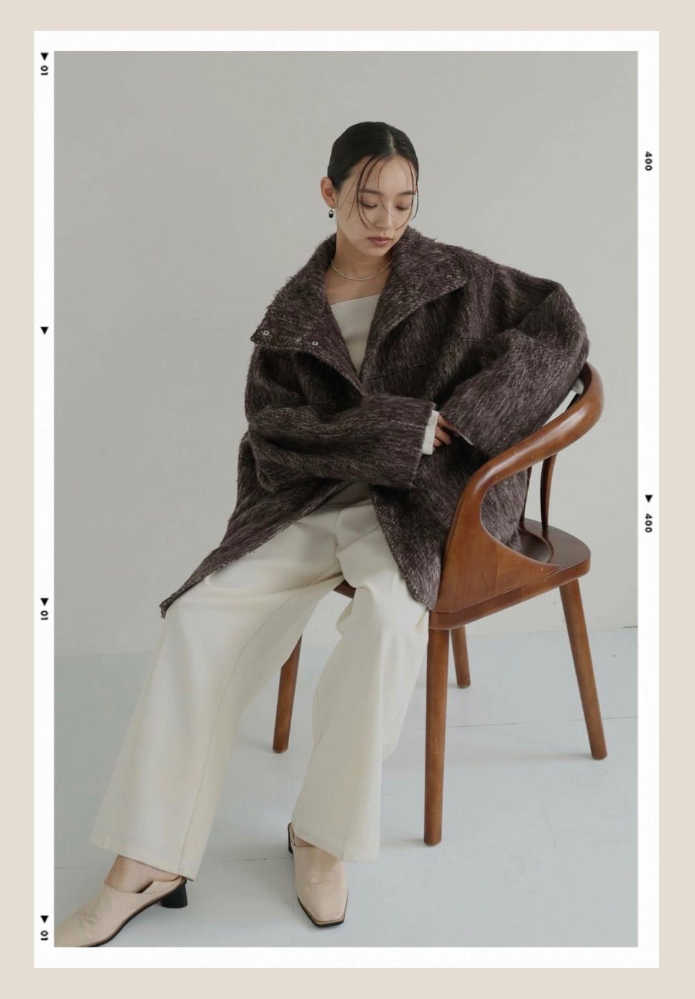 レディース LIAN ayu × LIAN ステンカラーカールシャギーブルゾン 美品