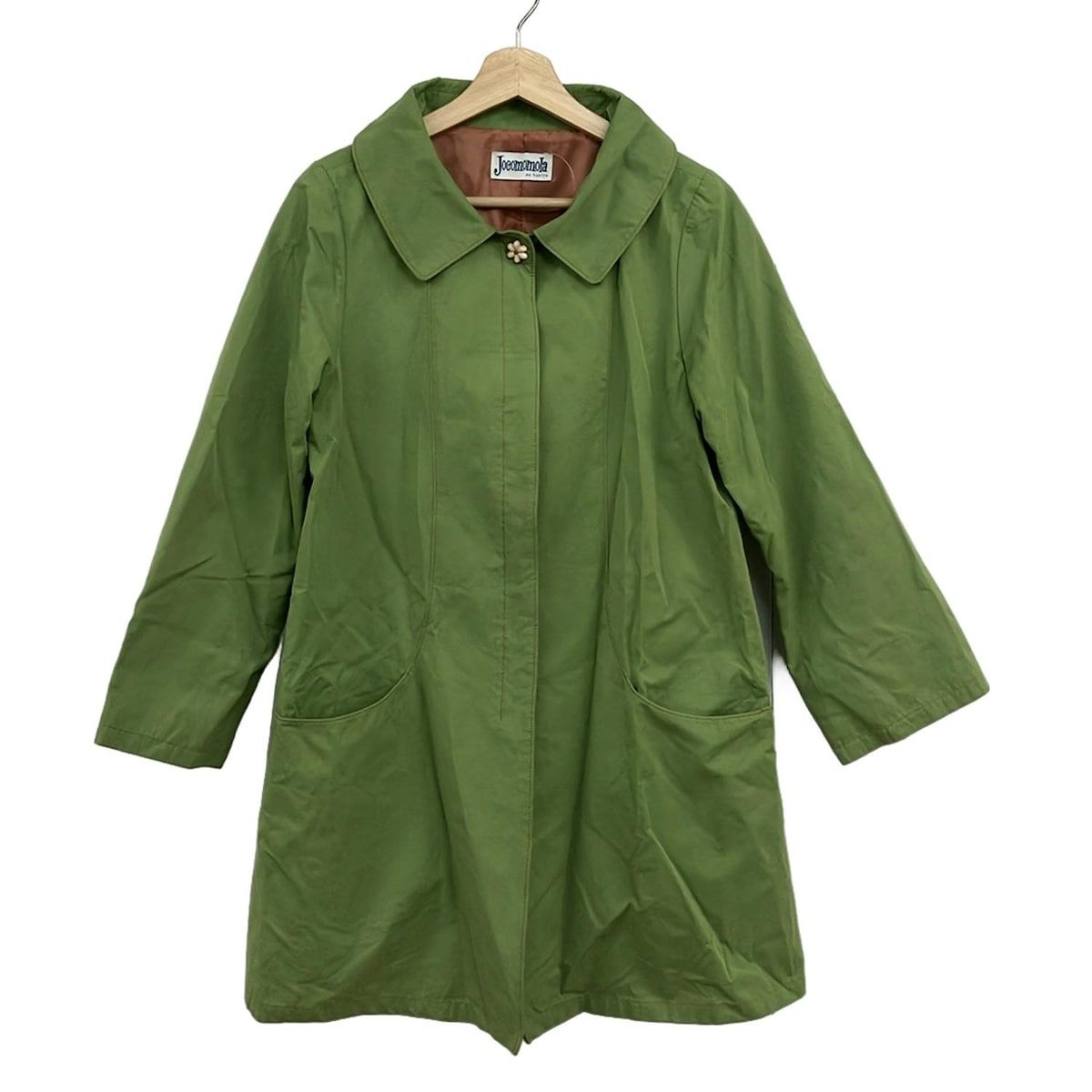 Jocmomola/ホコモモラ　ウール　モスグリーンステッチ　コート42 Jocomomola（ホコモモラ） コート アウター ウールモッサロングコート