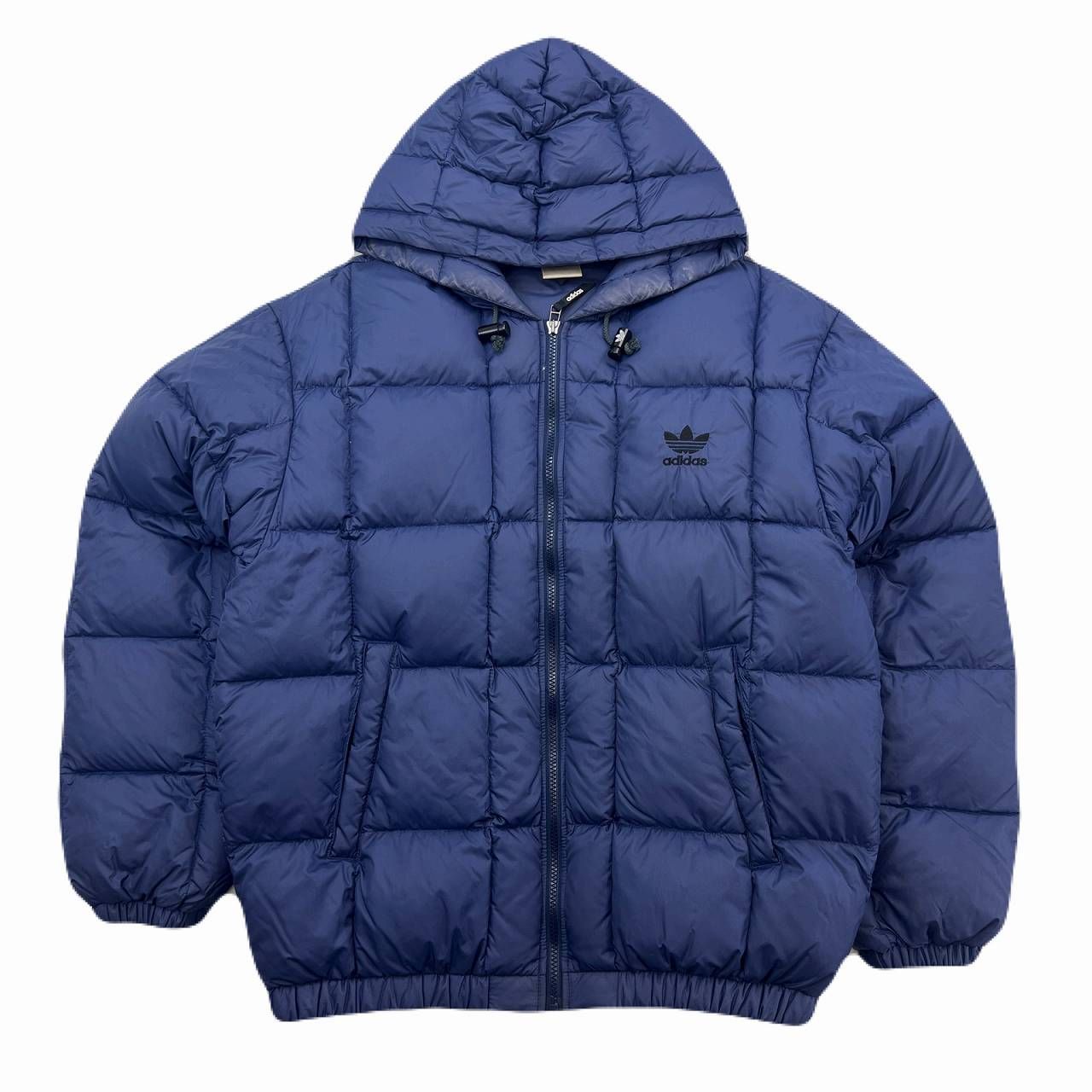 アディダス ダウンジャケット メンズ L ネイビー ビンテージ 80s