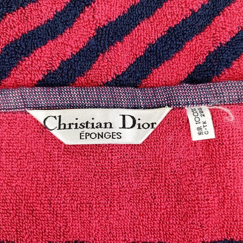 バスタオル　クリスチャンディオール Christian Dior クリスチャンディオール バスタオル レッド×ネイビー