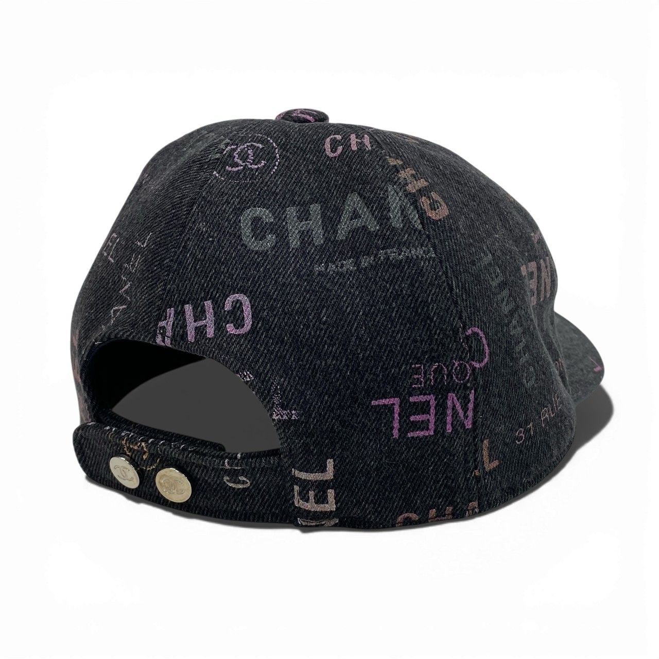 CHANEL ブラック ロゴキャップ CHANEL 黒 キャップ