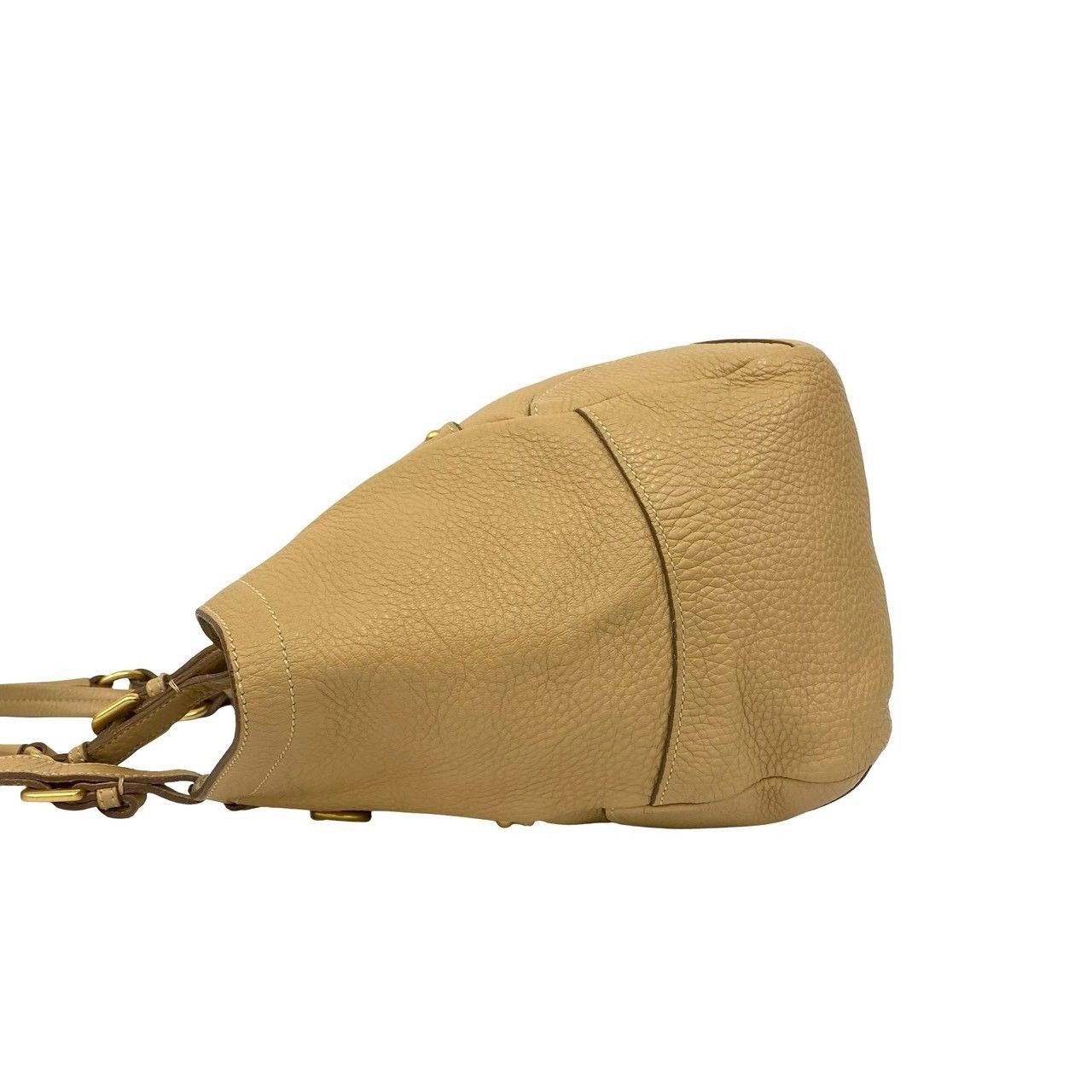 プラダトートバッグ 2way ヴィッテロダイノ メタルロゴ ゴールド金具 レザー プラダトートバッグ 2way ヴィッテロダイノ メタルロゴ ゴールド金具