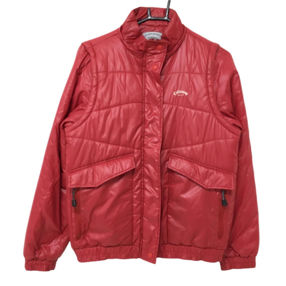 キャロウェイ　L 中綿ジャケット　4way 袖着脱可　ネック着脱可　ネイビー キャロウェイ 4WAY中綿ジャケット ネイビー×白 キルティング ファー