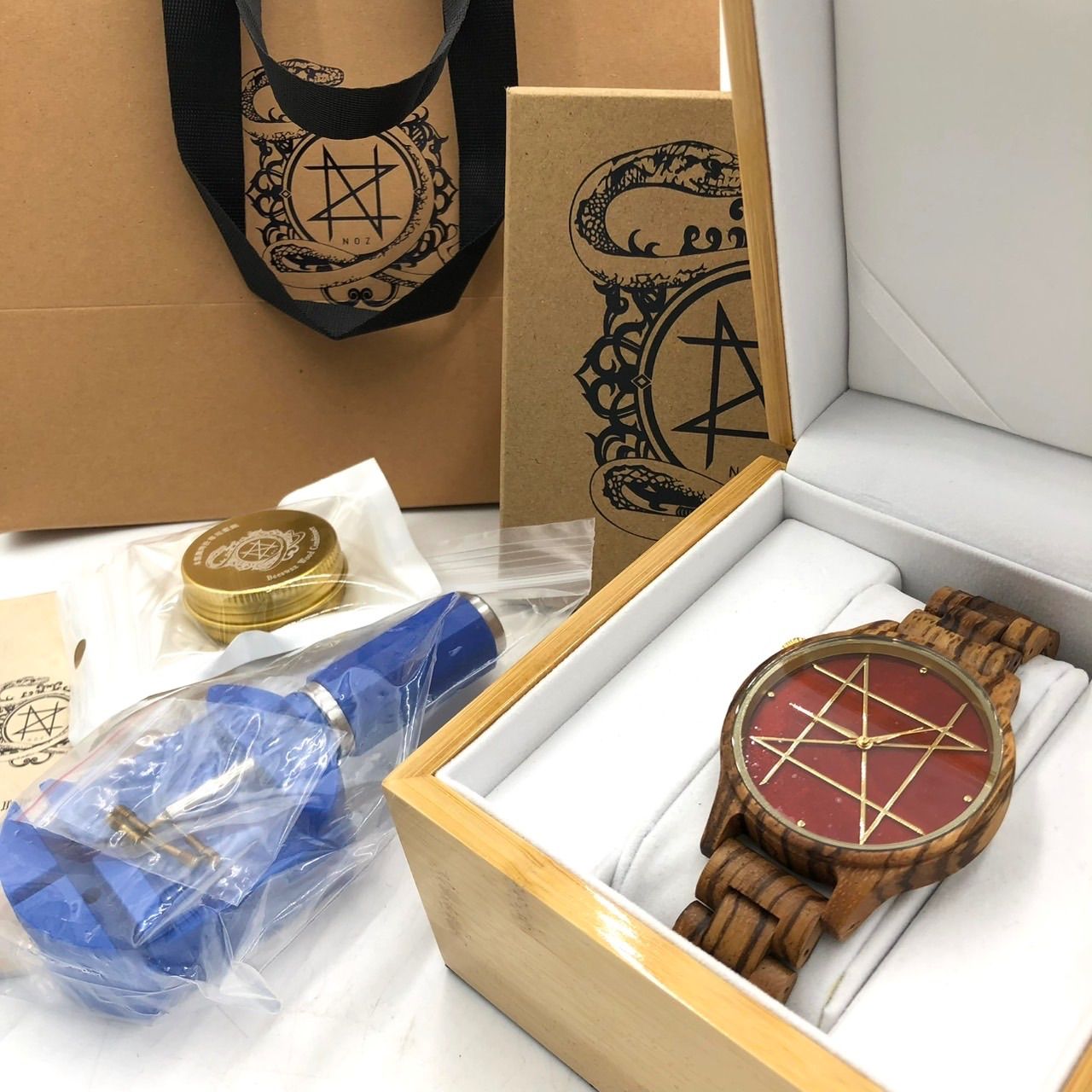 非稼働】新品未使用 NOZ TIMEPIECES 木製腕時計 天然石 ウッドウォッチ 