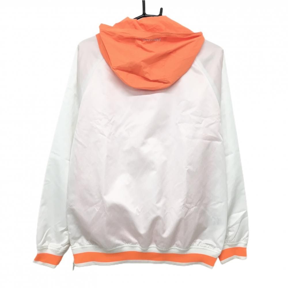 美品】ジャックバニー ツインスニード 白×オレンジ ジップパーカー