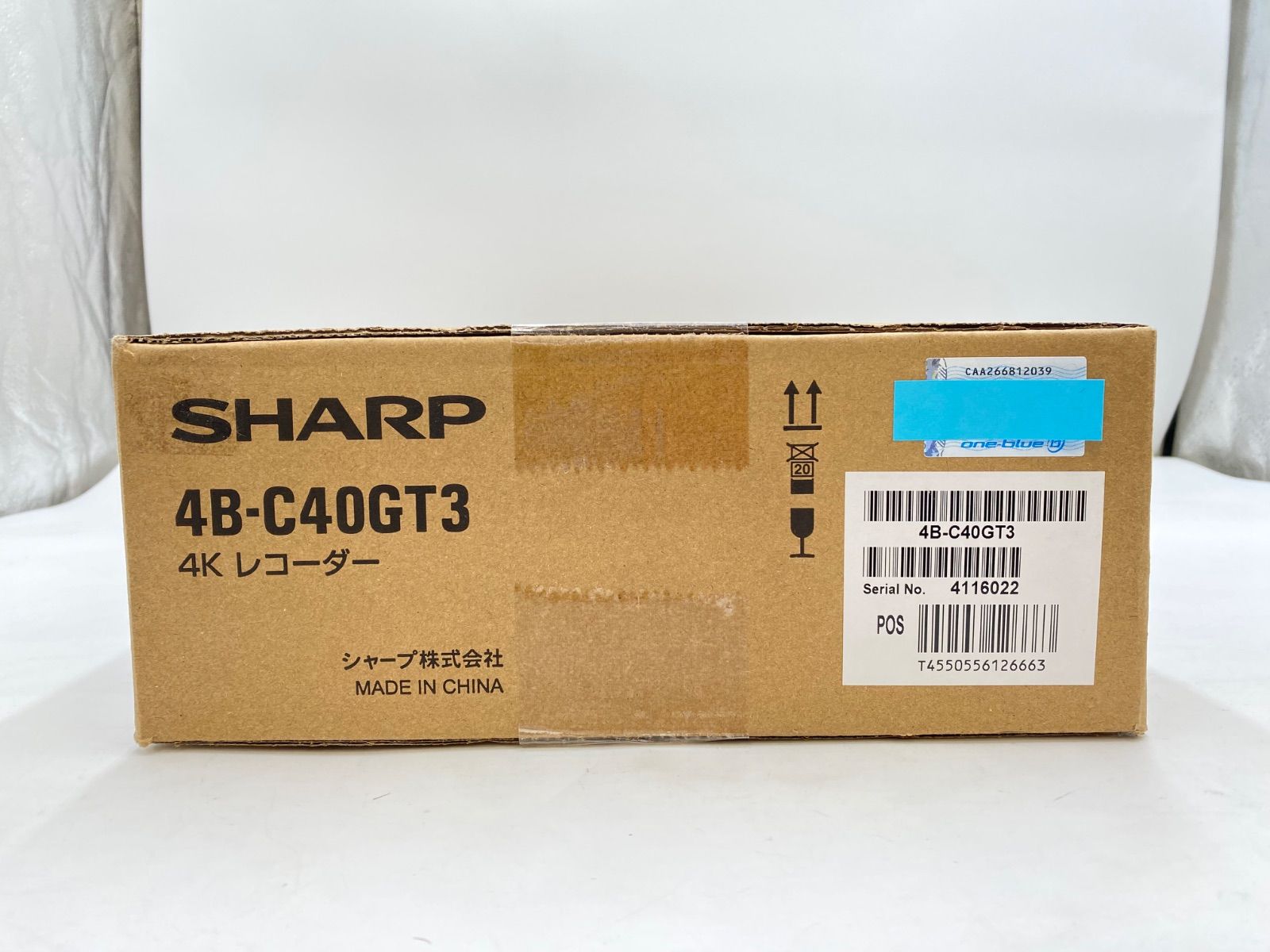 SHARP シャープ AQUOS 4K レコーダー 4TB ハードディスク 4B-C40GT3