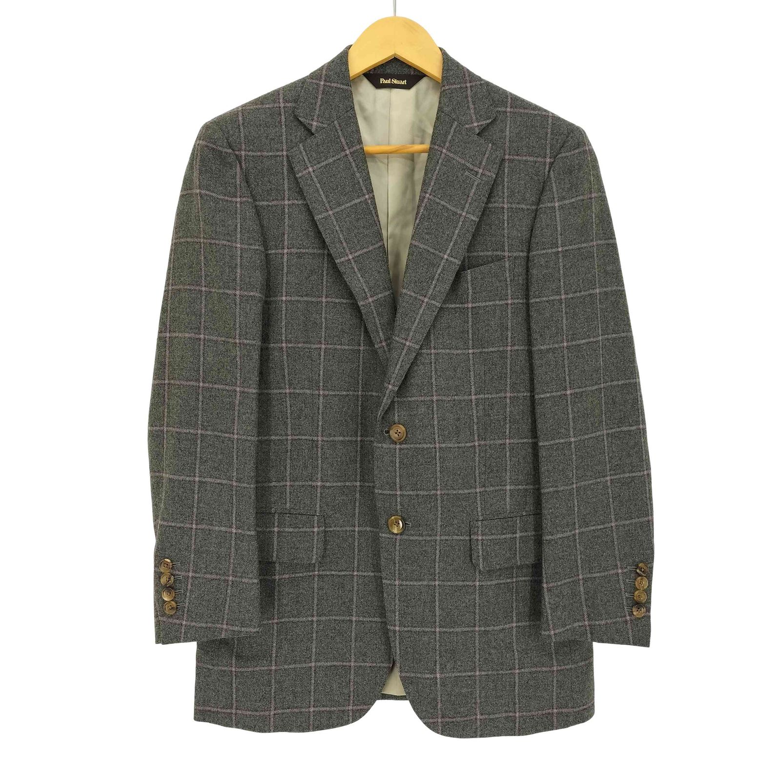 ポールスチュアート Paul Stuart チェック シルクカシミヤ混 2B