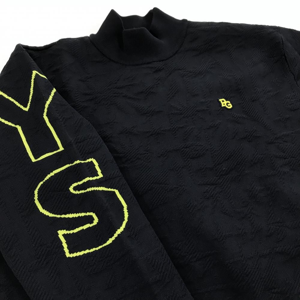 超美品】パーリーゲイツ ハイネックセーター ネイビー 総柄編み 背