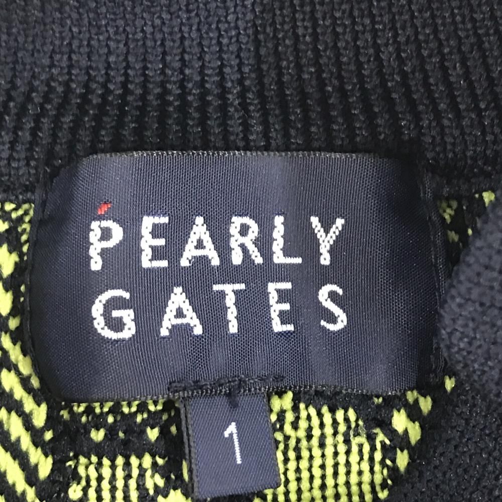 超美品】パーリーゲイツ ハイネックセーター ネイビー 総柄編み 背