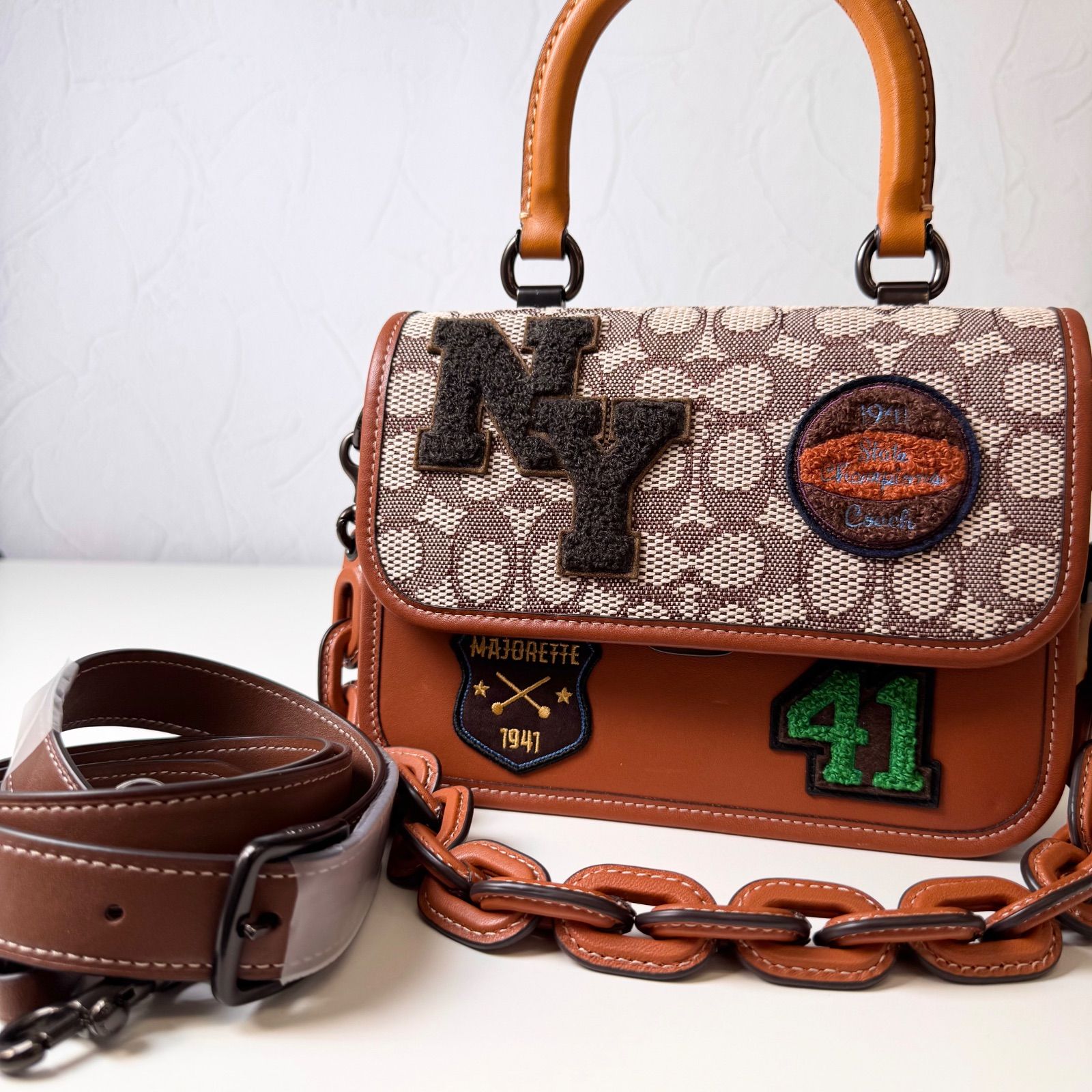 ✨ABランク COACH ローグ トップ ハンドル シグネチャー 2way 