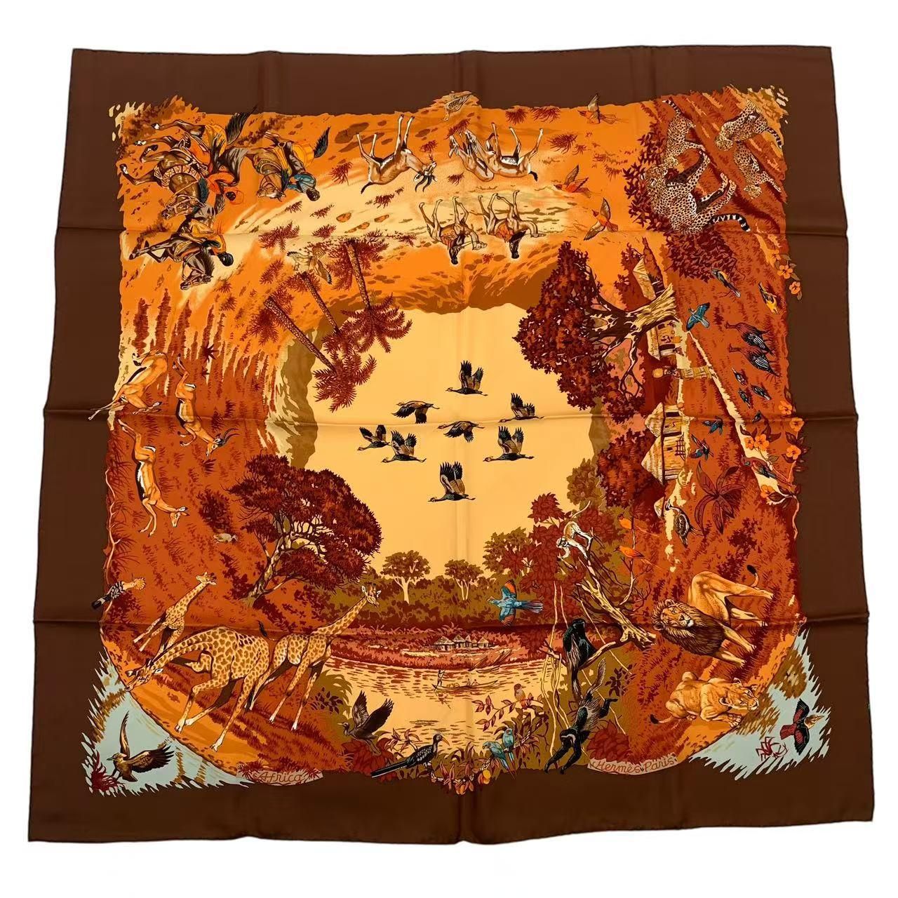 新品同様 HERMES エルメス スカーフ シルク カレ90 AFRICA アフリカ