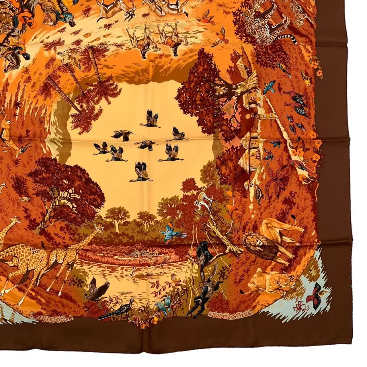 新品同様 HERMES エルメス スカーフ シルク カレ90 AFRICA アフリカ 