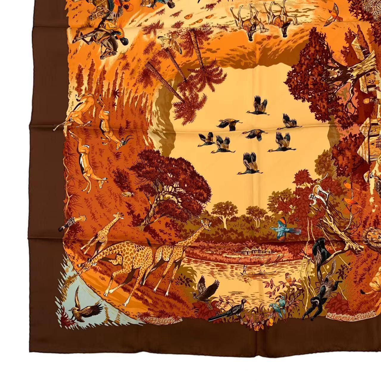 新品同様 HERMES エルメス スカーフ シルク カレ90 AFRICA アフリカ