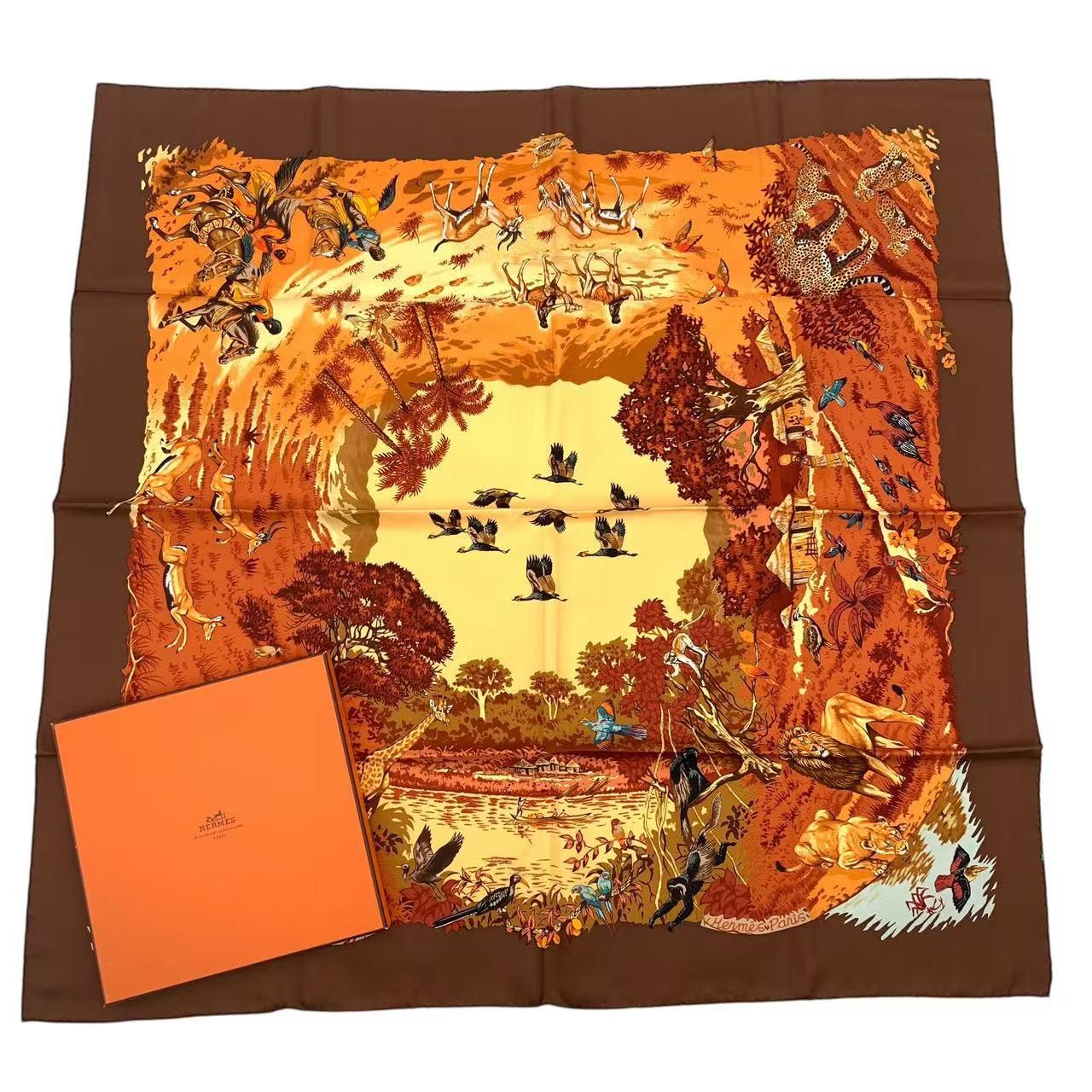 新品同様 HERMES エルメス スカーフ シルク カレ90 AFRICA アフリカ 