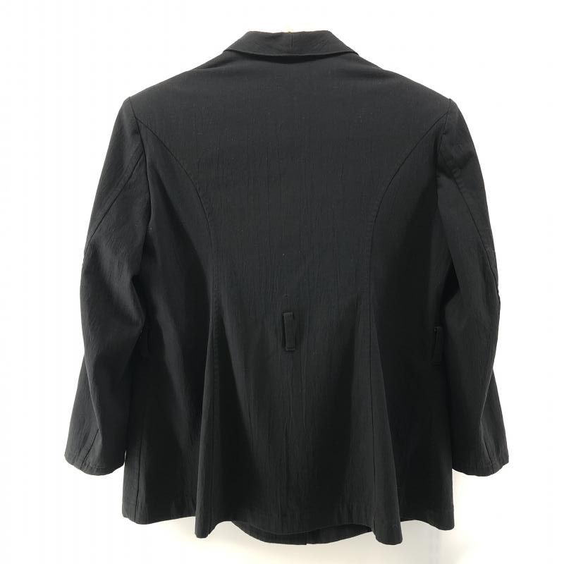 Y's シワ加工 テーラードジャケット ブラック 2 中古】Y's 80s 初期タグ 4ポケット シワ加工 レーヨン混テーラード
